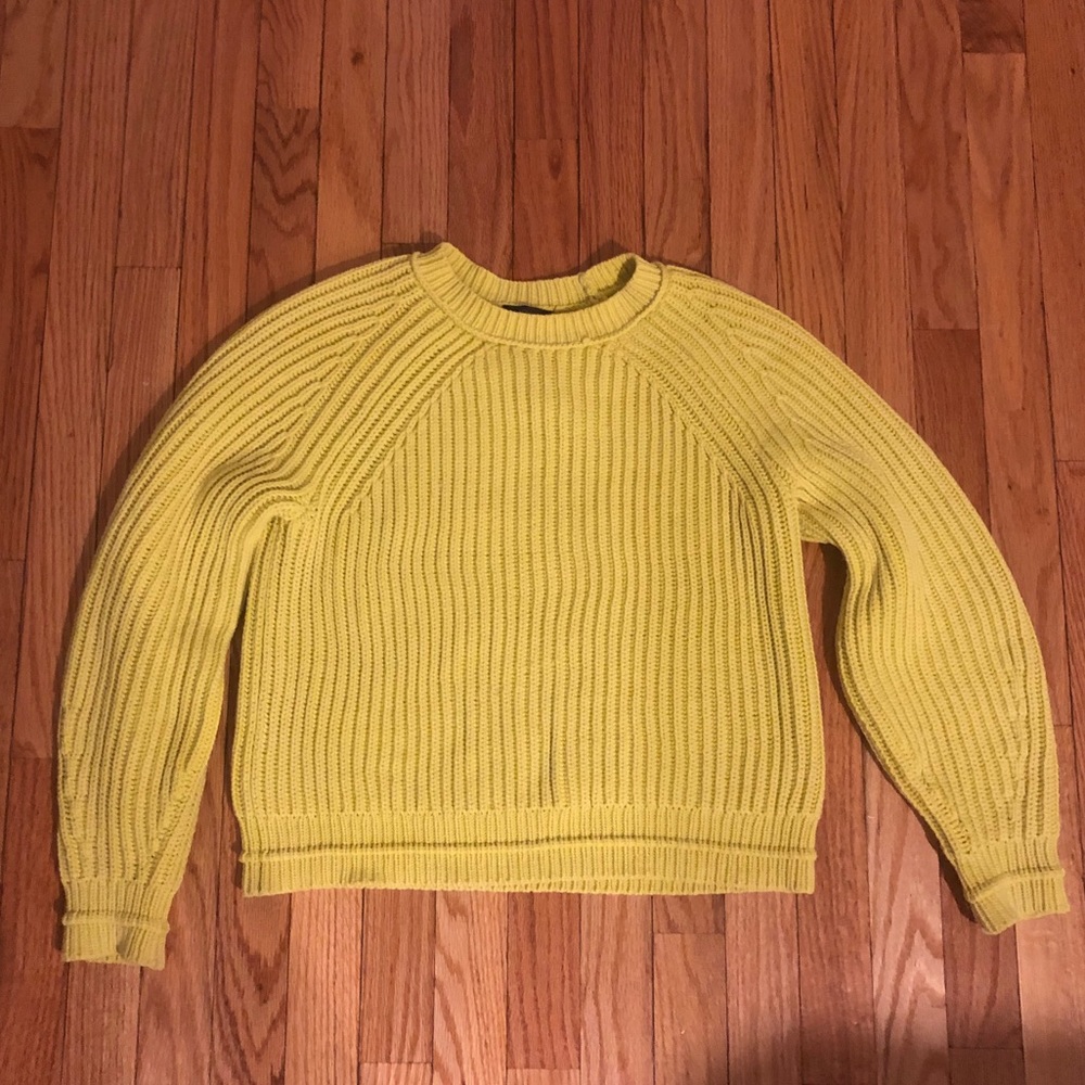 J. Crew cropped yellow sweater